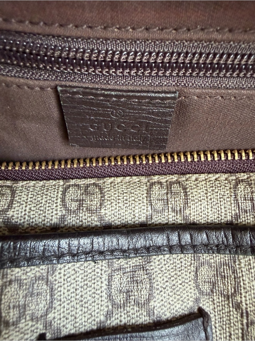 Gucci Brown GG Canvas Tote with Dark Brown Leather Trim - Picture 10 of 15